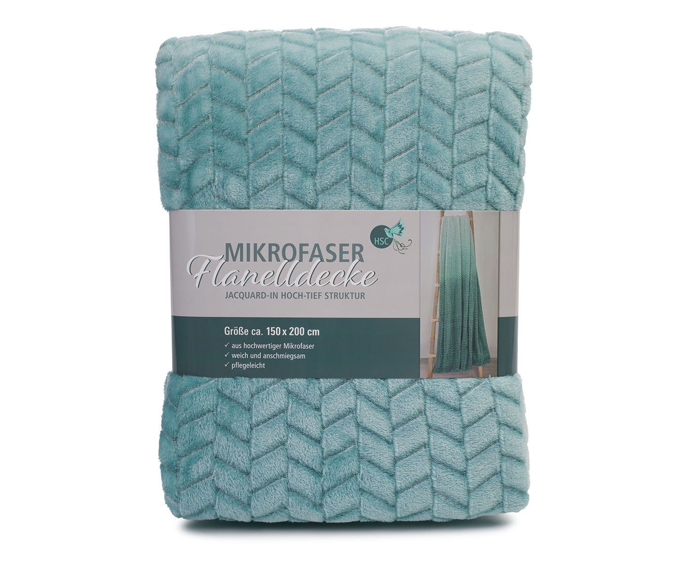 Wohndecke Mikrofaser Flanell-Jacquard Decke mit Farbverlauf, HSC Home-Style-Creation GmbH, in Hoch-Tief Struktur, weich und anschmiegsam