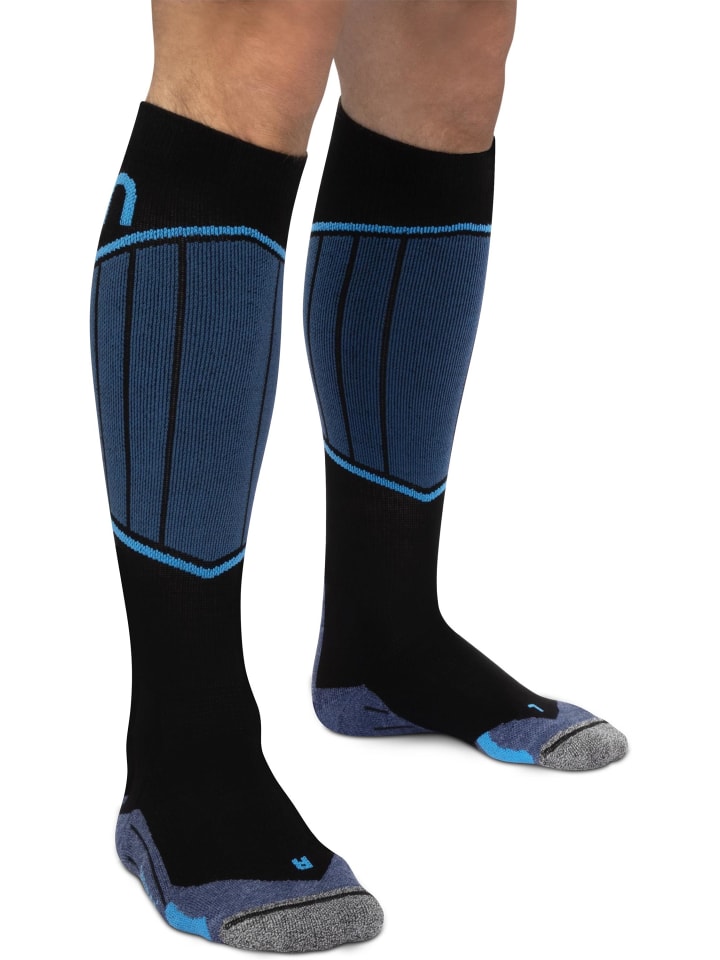 normani 2 Paar Merino Kompressionskniestrümpfe Darwin in Blau günstig kaufen