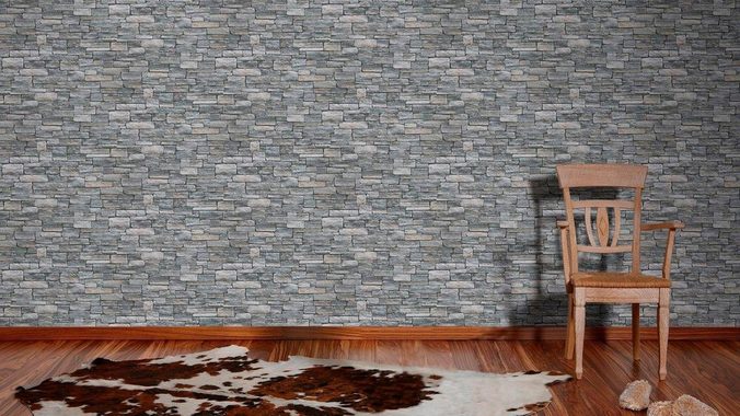 living walls Vliestapete Best of Wood`n Stone 2nd Edition, Steinoptik, Steintapete matt leicht strukturiert