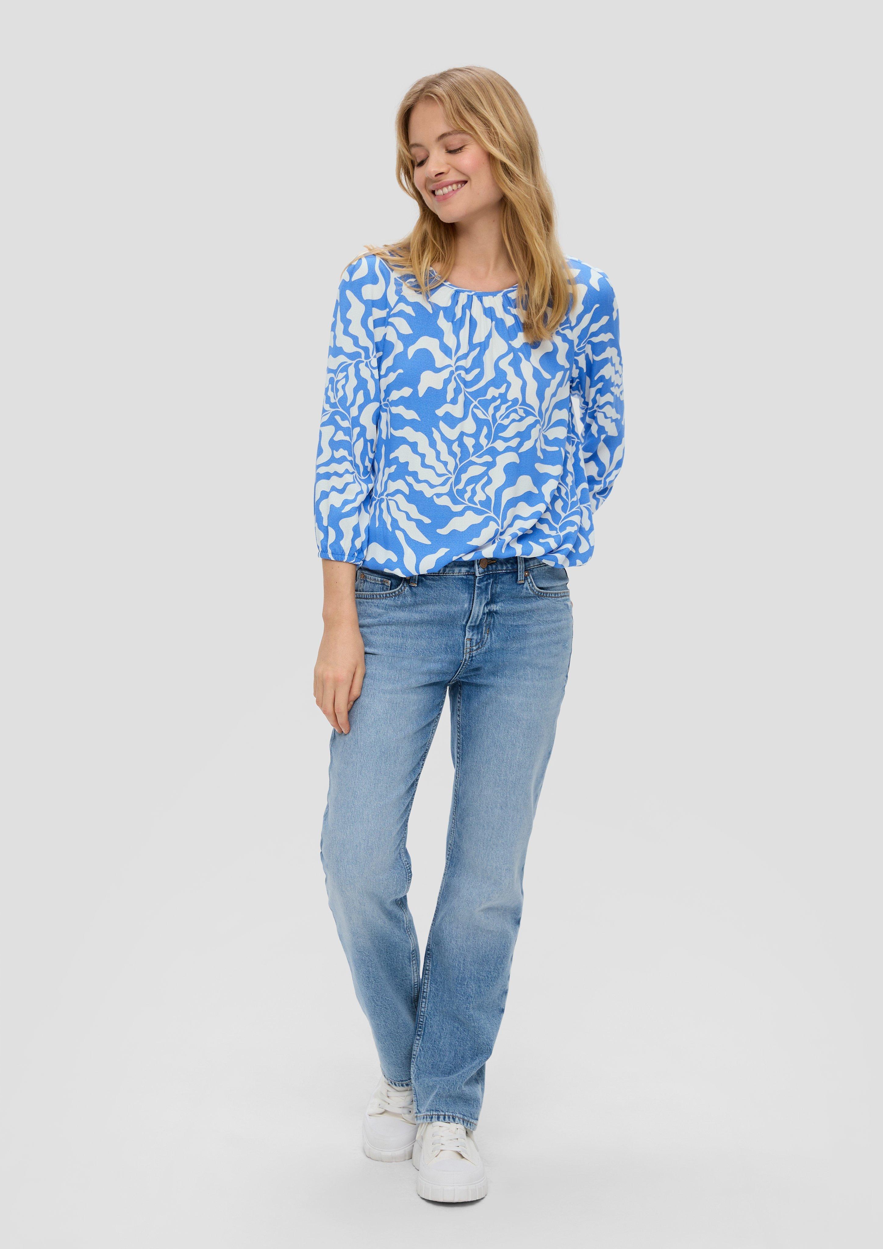 Jacquard-Bluse aus reiner Viskose  2145166-55A1