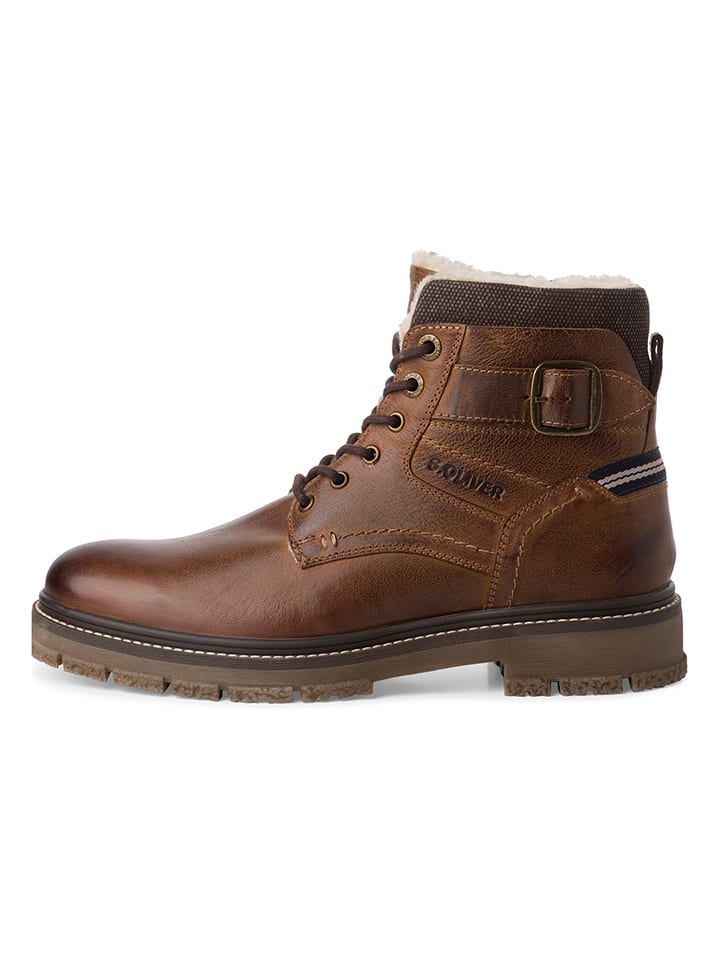 s.Oliver Leder-Boots in Braun günstig kaufen