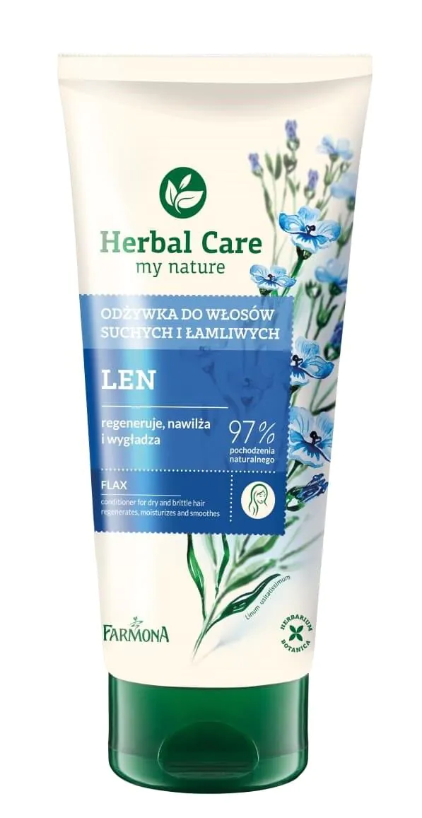 „Herbal Care Len“ kondicionierius sausiems ir lūžinėjantiems plaukams 200 ml
