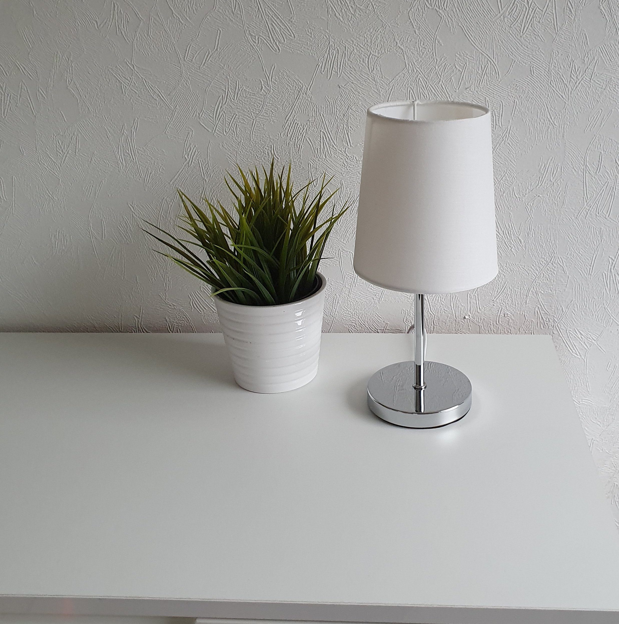 Lichthandel Hoch LED Tischleuchte Set LED Nachttischlampe Tischleuchte modern Stoffschirm incl. 3W LED, LED wechselbar, warmweiß, inklusive LED, nicht dimmbar, Doppelset