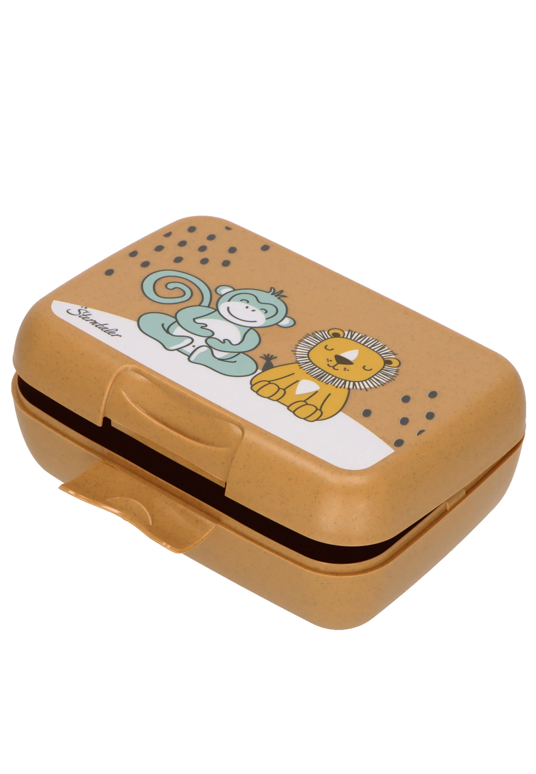 Kinder Brotdose bedruckt mit Motiv Affe und Löwe