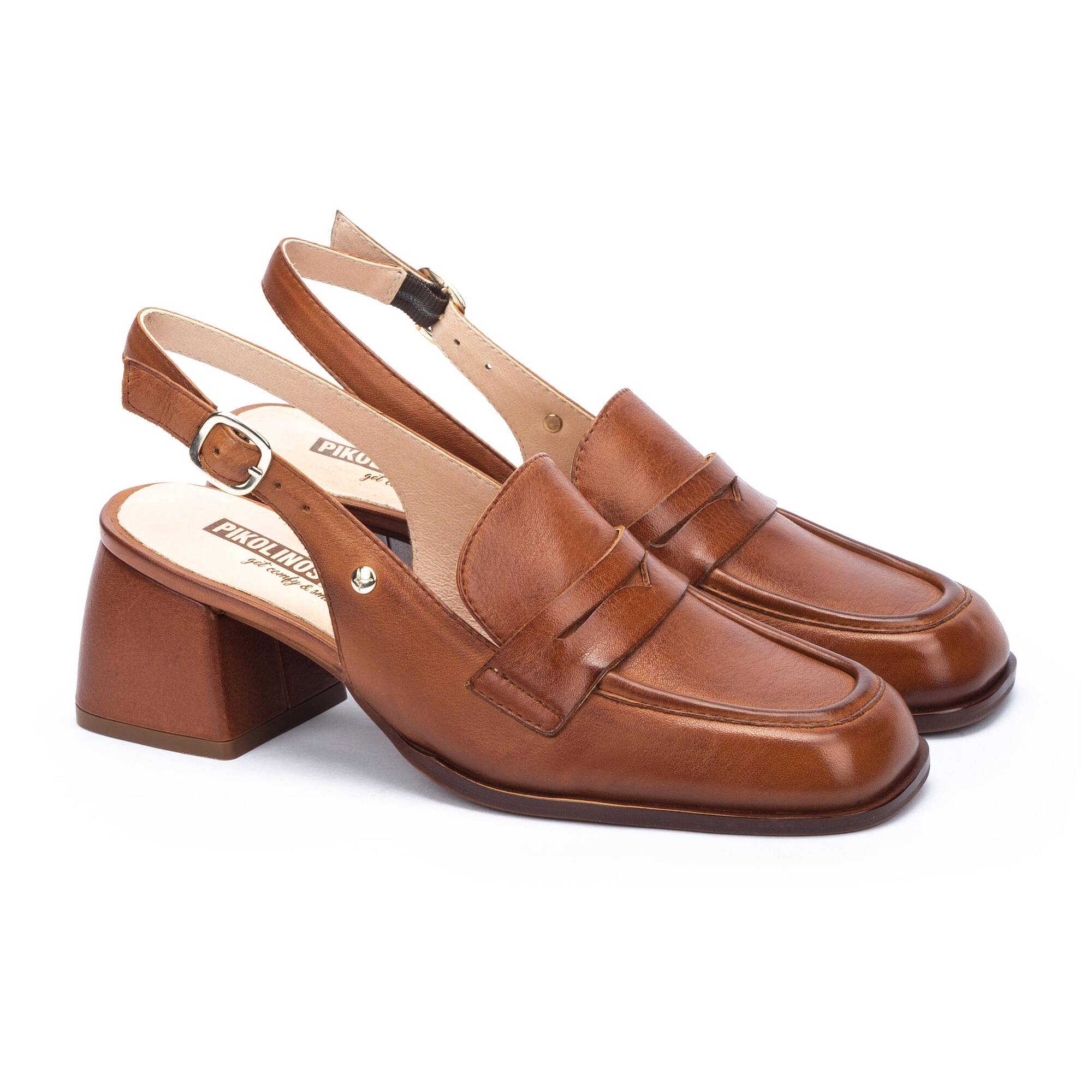Eleganckie damskie mokasyny Pikolinos - BRANDY