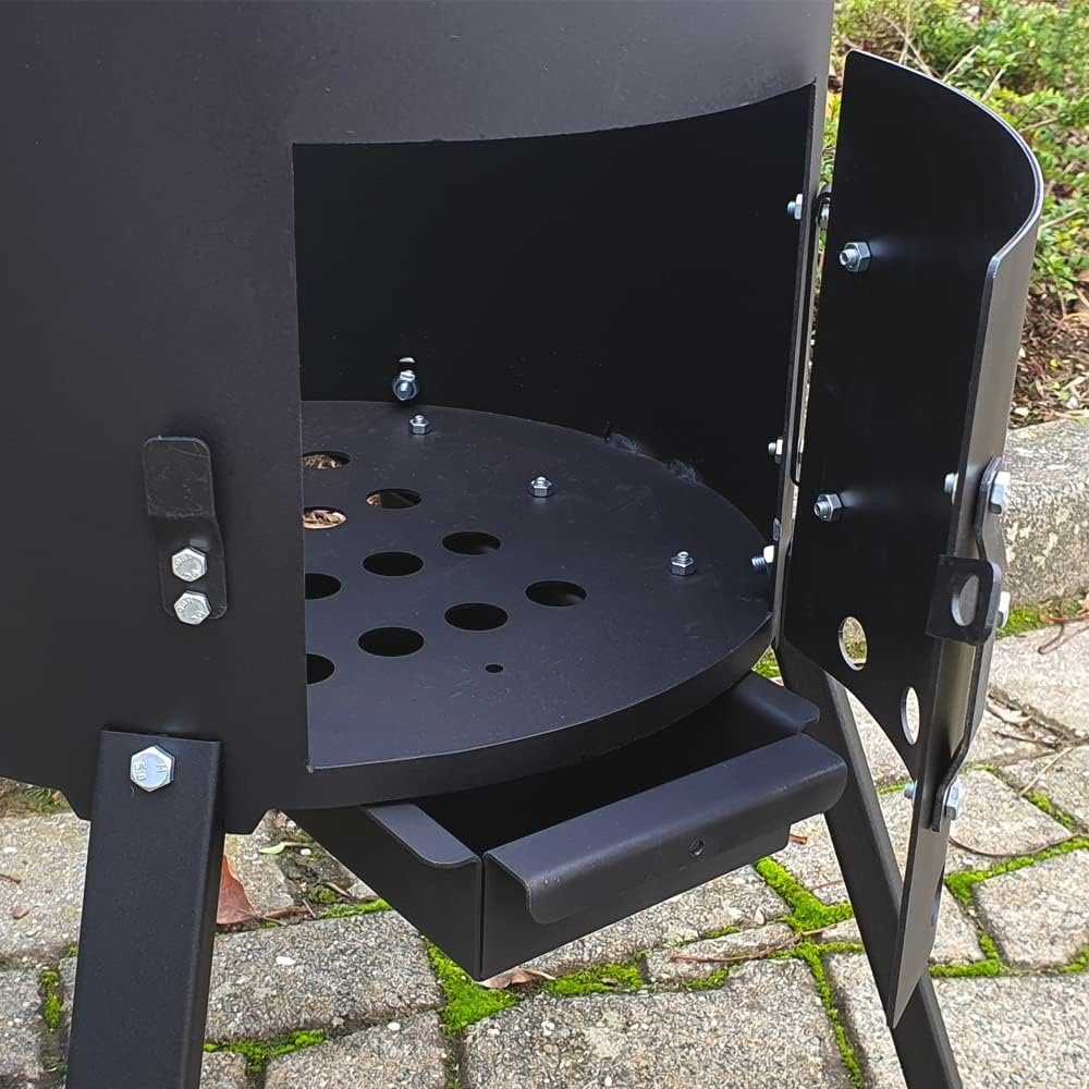 ROBARI Feuerstelle ROBARI Feuerofen + Gusseisen Kasan 12 L mit Pfannendeckel Utschak Set