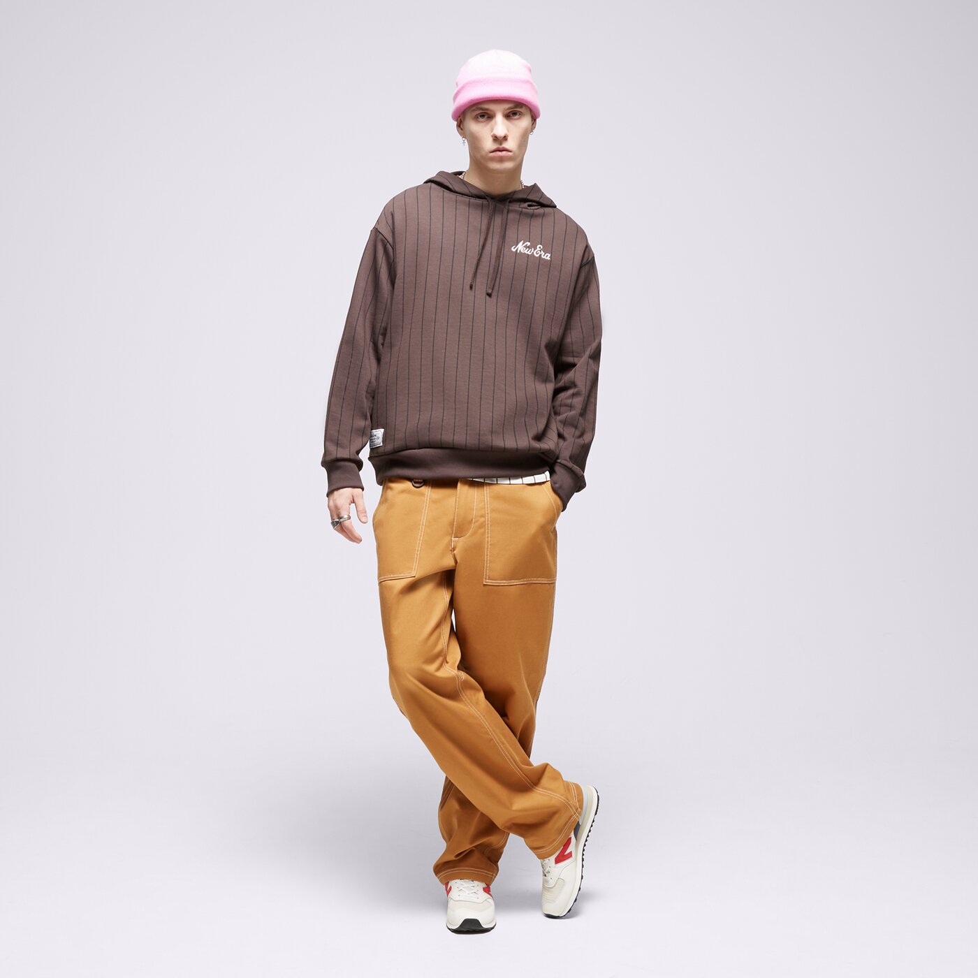 NEW ERA HOODIE NE PINSTRIPE OS Braun