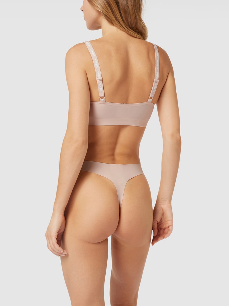 Bustier mit Label-Prints Modell 'SCOOP' in hellrosa
