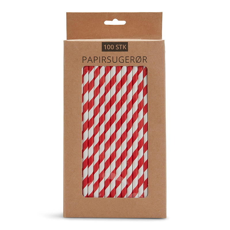 Natur Papirsugerør 100-pk