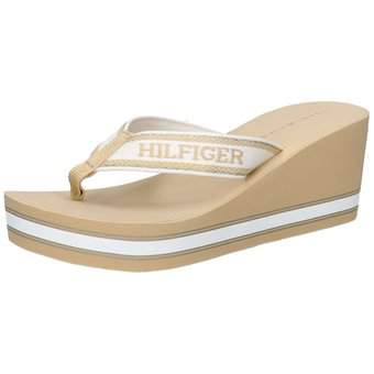 Tommy Hilfiger Wedge Beach Sandal in beige