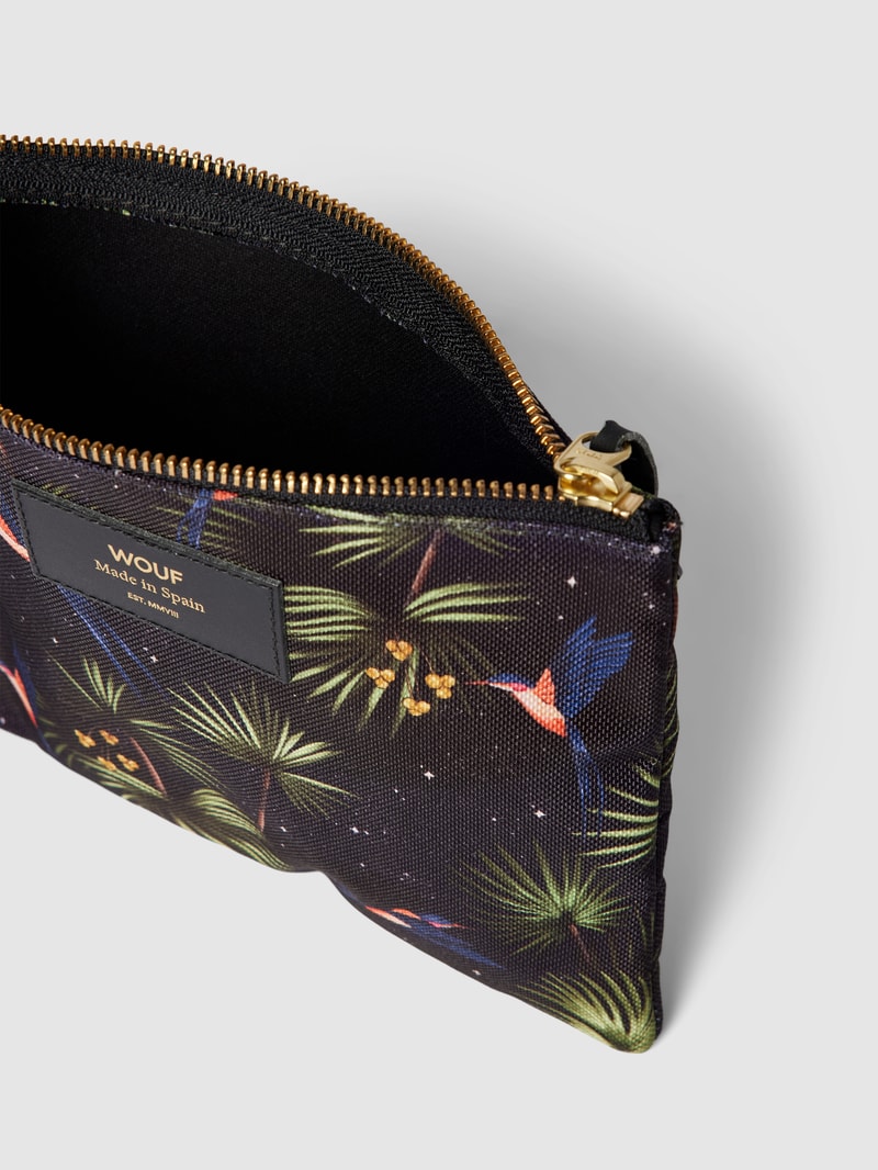 Pouch mit Allover-Muster Modell 'Paradise' in marineblau