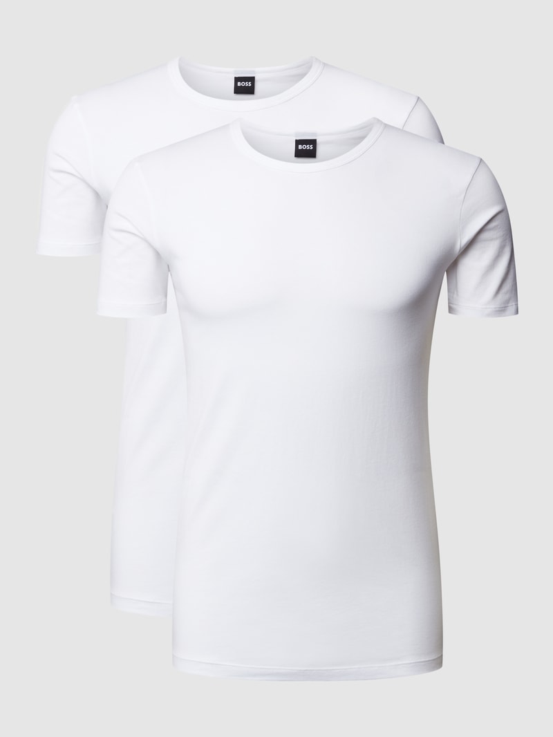 T-Shirt mit Label-Detail im 2er-Pack in weiß