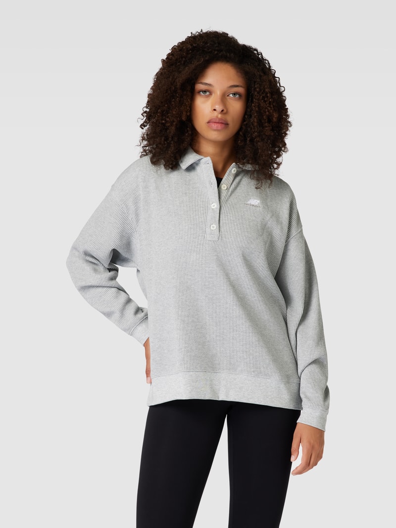Longsleeve mit Strukturmuster in hellgrau meliert