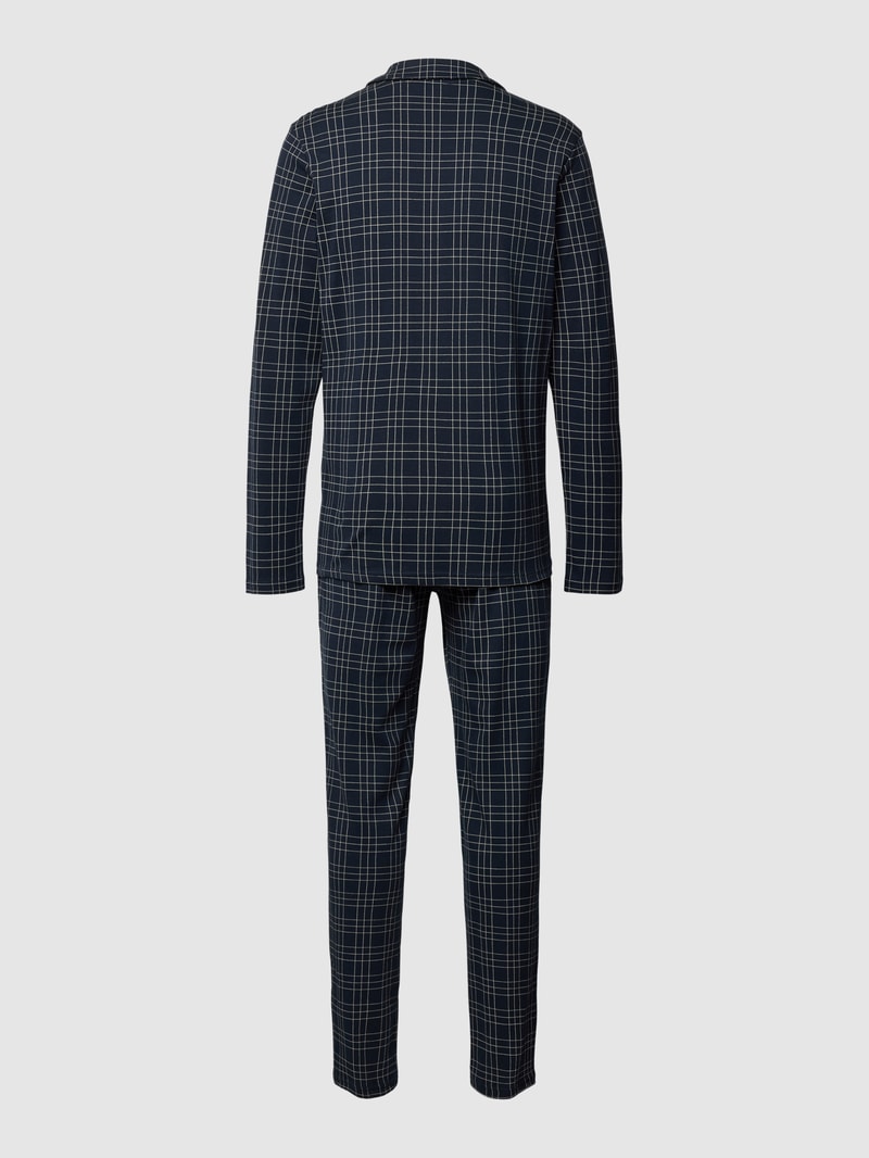 Pyjama mit Tartan-Muster in marineblau