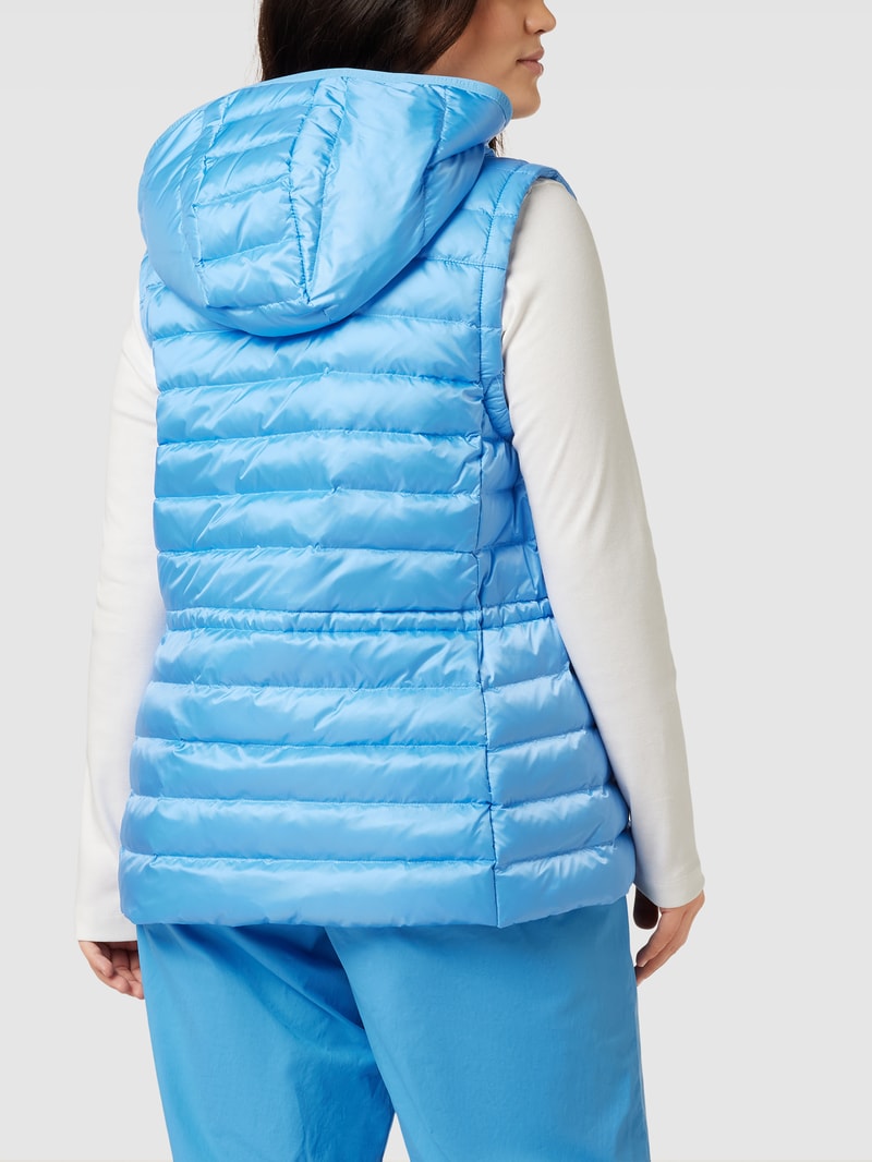PLUS SIZE Daunenweste mit Label-Stitching Modell 'FEMININE' in türkis