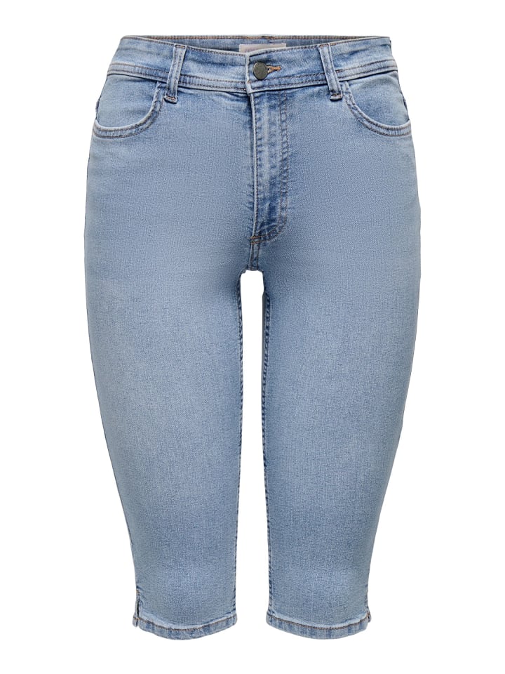 JACQUELINE de YONG Skinny Capri Jeans Shorts Kurze Stretch-Denim Hose in Hellblau günstig kaufen