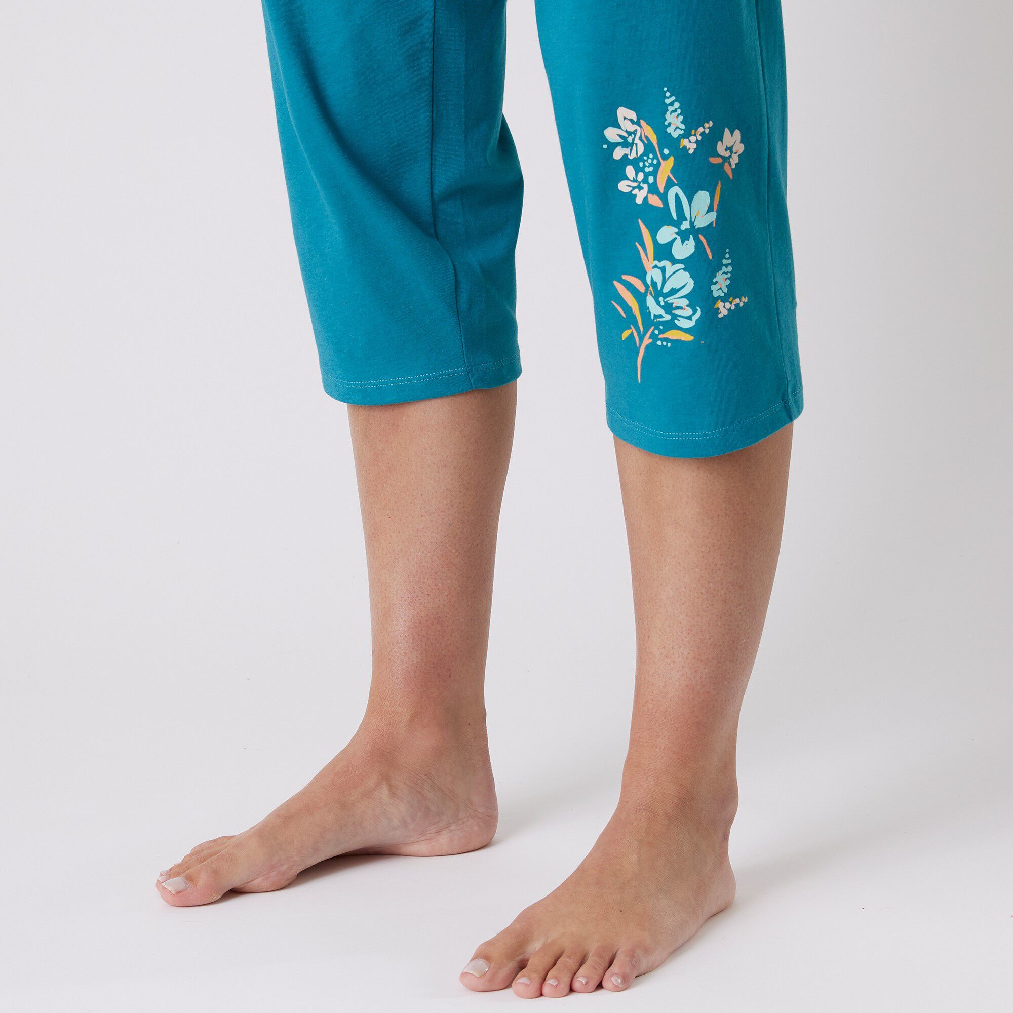 Pantalon court pyjama imprimé placé 