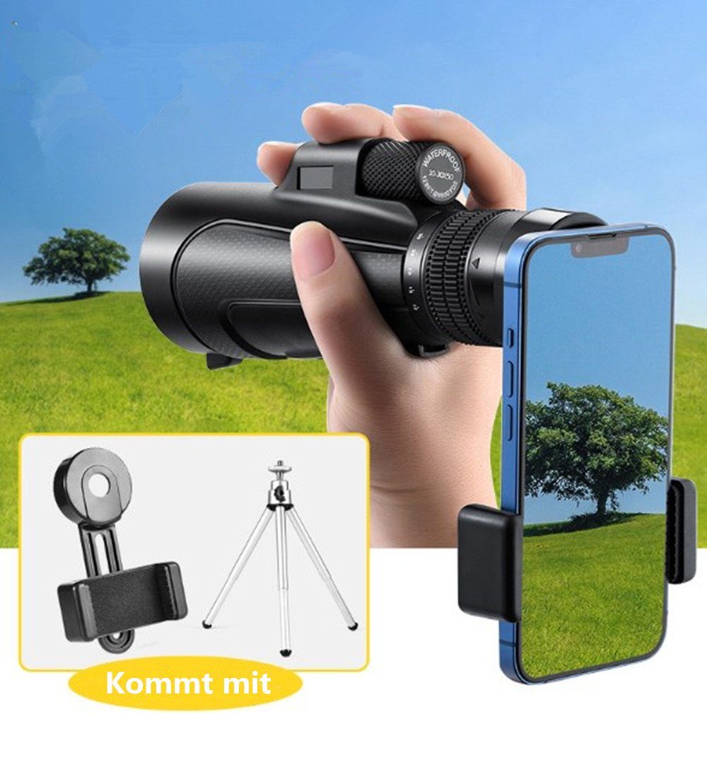 XDeer Teleskop Monokular Teleskopmit Stativ und Handyhalterung Wasserdichtes, Monokular, (30*50) Monokular für Erwachsene Vogelbeobachtung