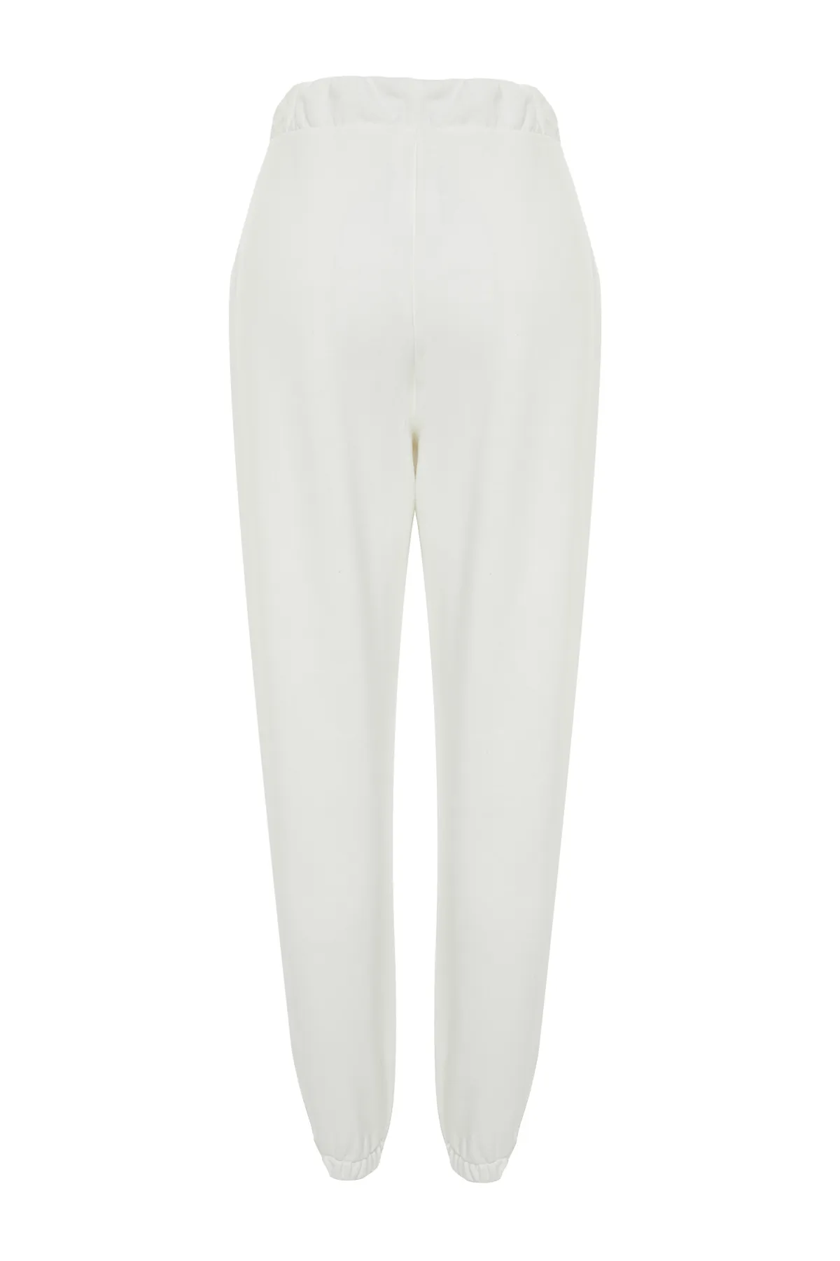 Trendyol Collection  Ecrufarbene, dicke Jogginghose aus Ballon-Jogginghose aus Strick TWOAW24EA00030