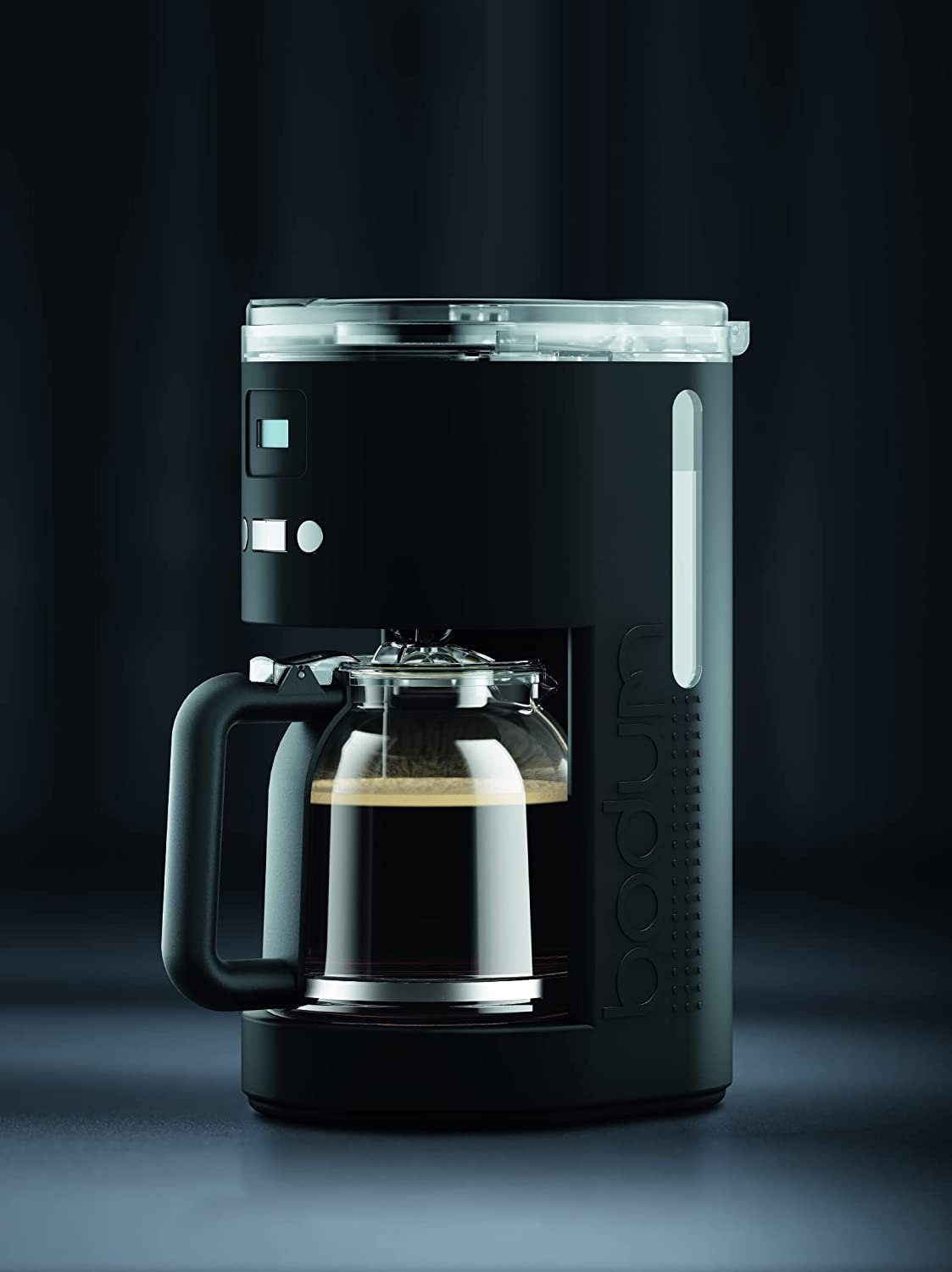 Bodum Kaffeebereiter Bistro, elektrische Kaffeemaschine, Timer, 900W, 12 Tassen Kaffee, 1.5l Kaffeekanne, Aufsatzfilter, dauerhaft nutzbarer Kaffeefilter aus Edelstahl, Kaffeebereiter, Filterkaffeemaschine Kaffeeautomat, Kaffeekocher