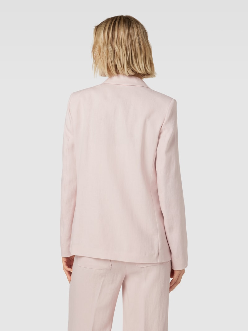 Blazer aus reinem Leinen mit Reverskragen in rosé