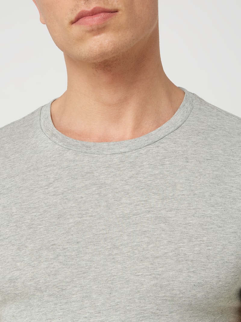 T-Shirt mit Stretch-Anteil im 2er-Pack in hellgrau meliert