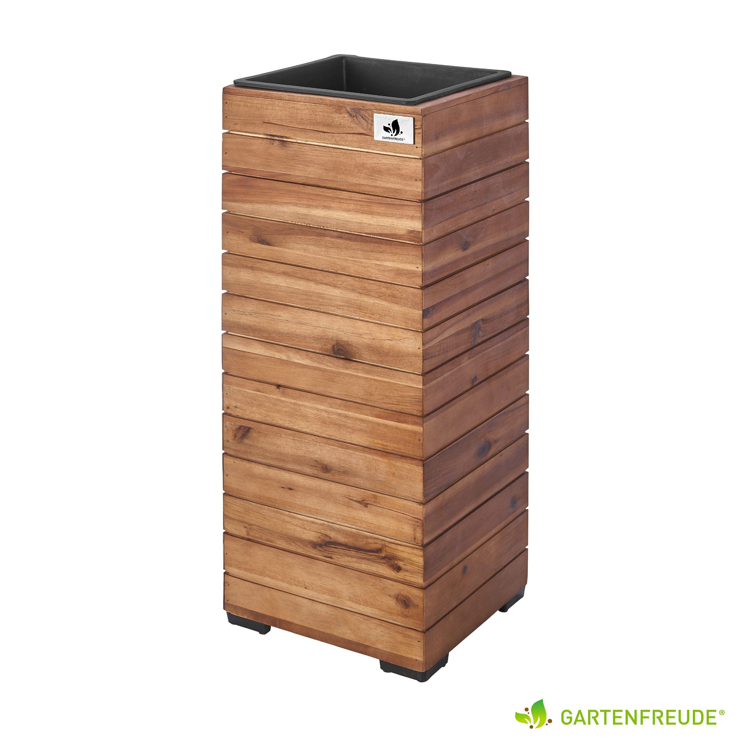 Gartenfreude Pflanzkübel Pflanzgefäß Holz horizontale Lamellen Optik