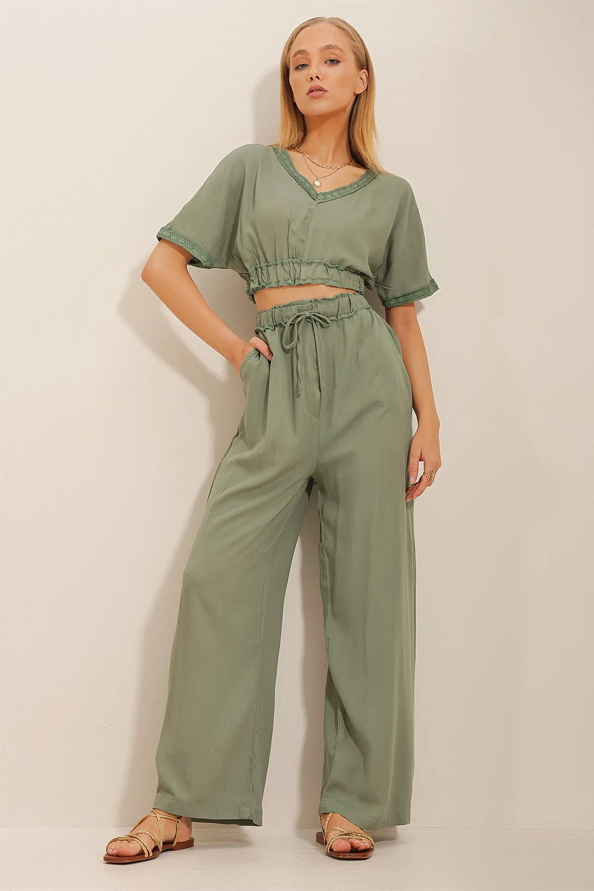Trend Alaçatı Stili  Zweiteiler - Grün - Regular Fit