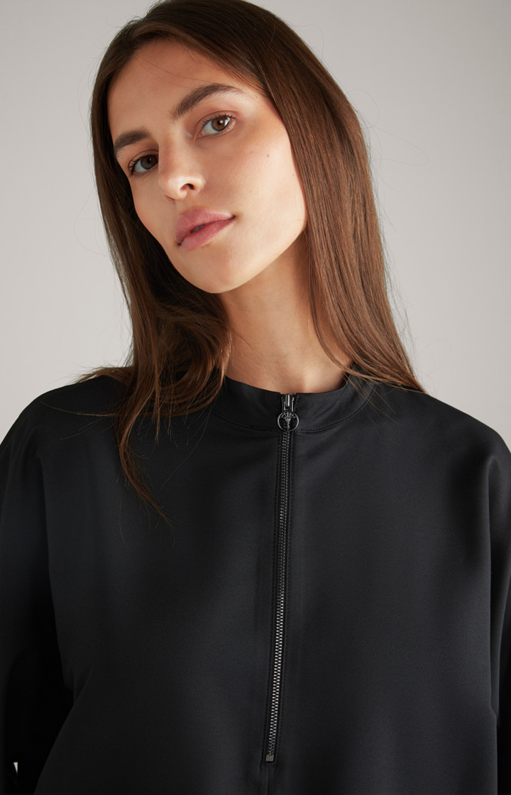 Twill-Kleid in Schwarz