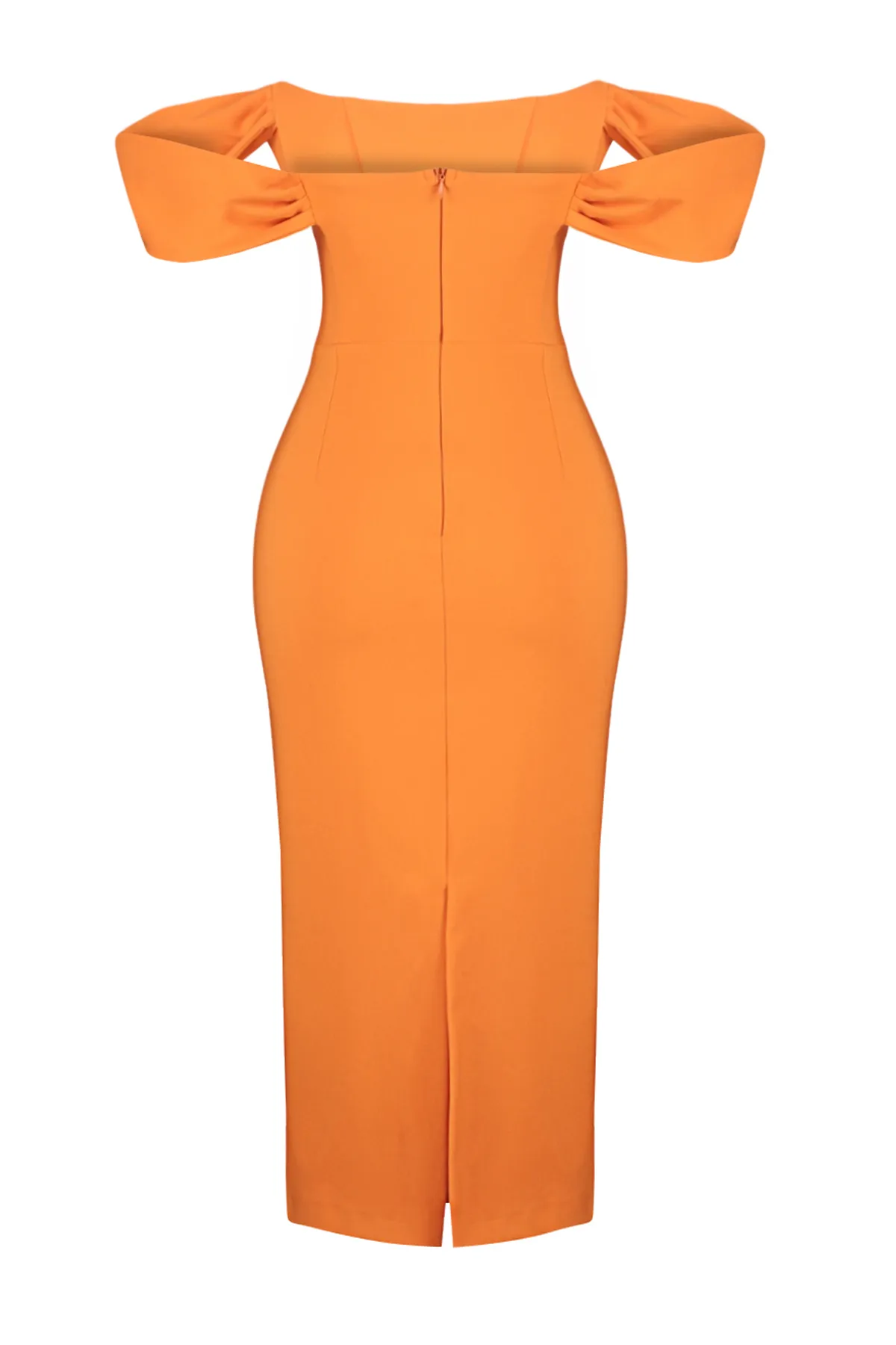 Trendyol Collection  Orangefarbenes, figurbetontes, gewebtes Korsett-Detail, elegantes Abendkleid TPRSS22EL00097