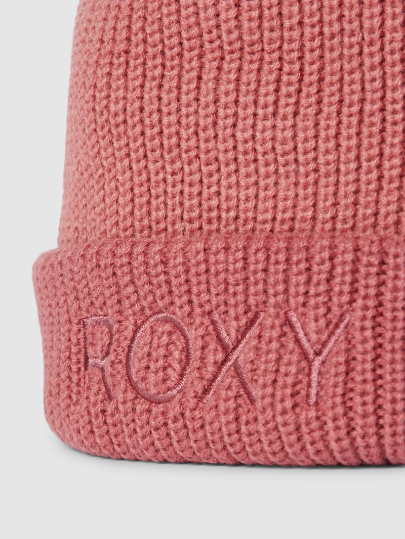 Beanie mit Label-Stitching Modell 'FREJA' in rosa meliert