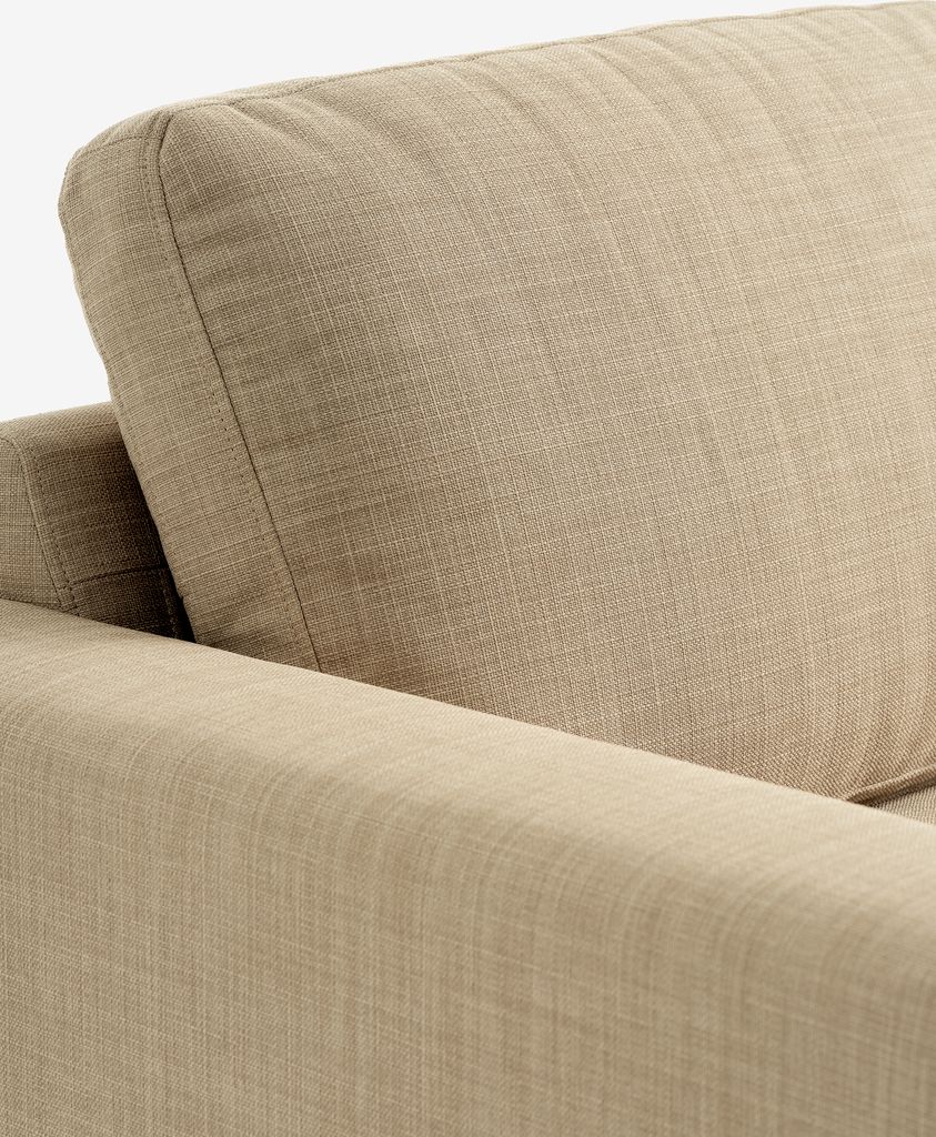 EGENSE Sofa z szezlongiem EGENSE tkanina piaskowa/kolor dębu