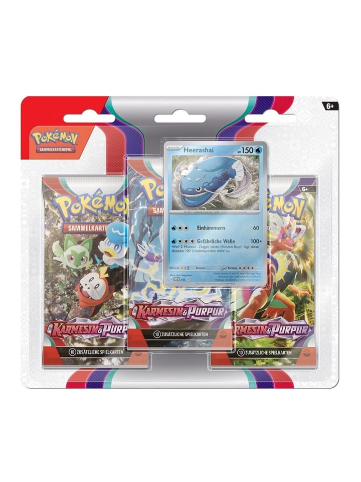 Pokémon Heerashai | 3 Booster-Packs | Pokemon Karten Karmesin & Purpur deutsch günstig kaufen onesize