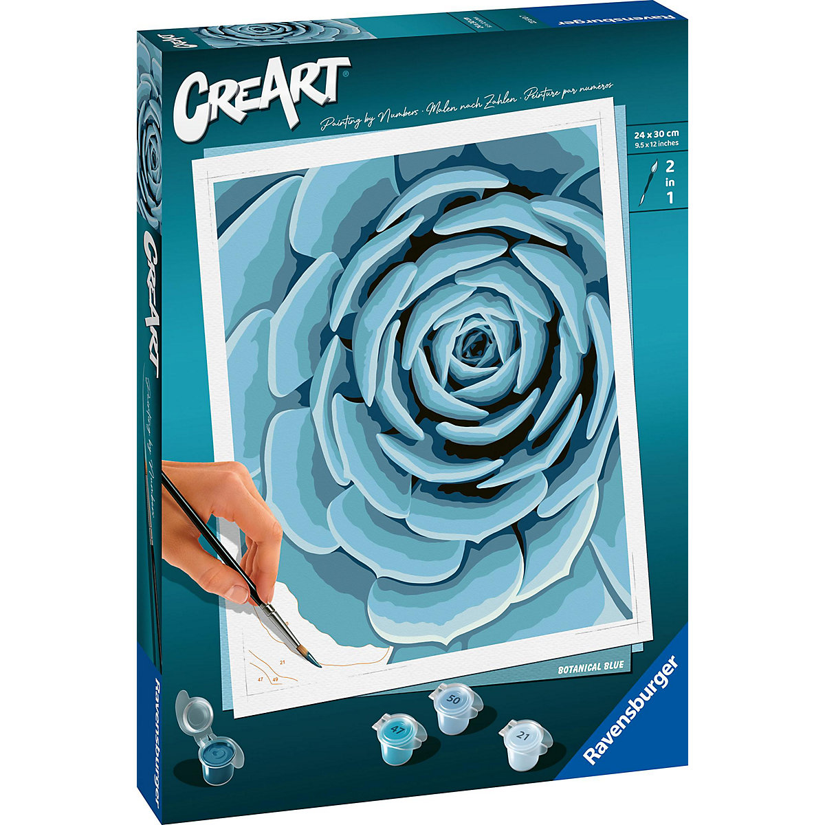CreArt Malen nach Zahlen Botanical Blue