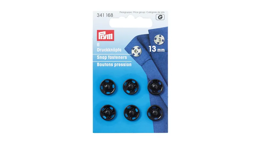 Prym Annähdruckknöpfe 13 mm schwarz