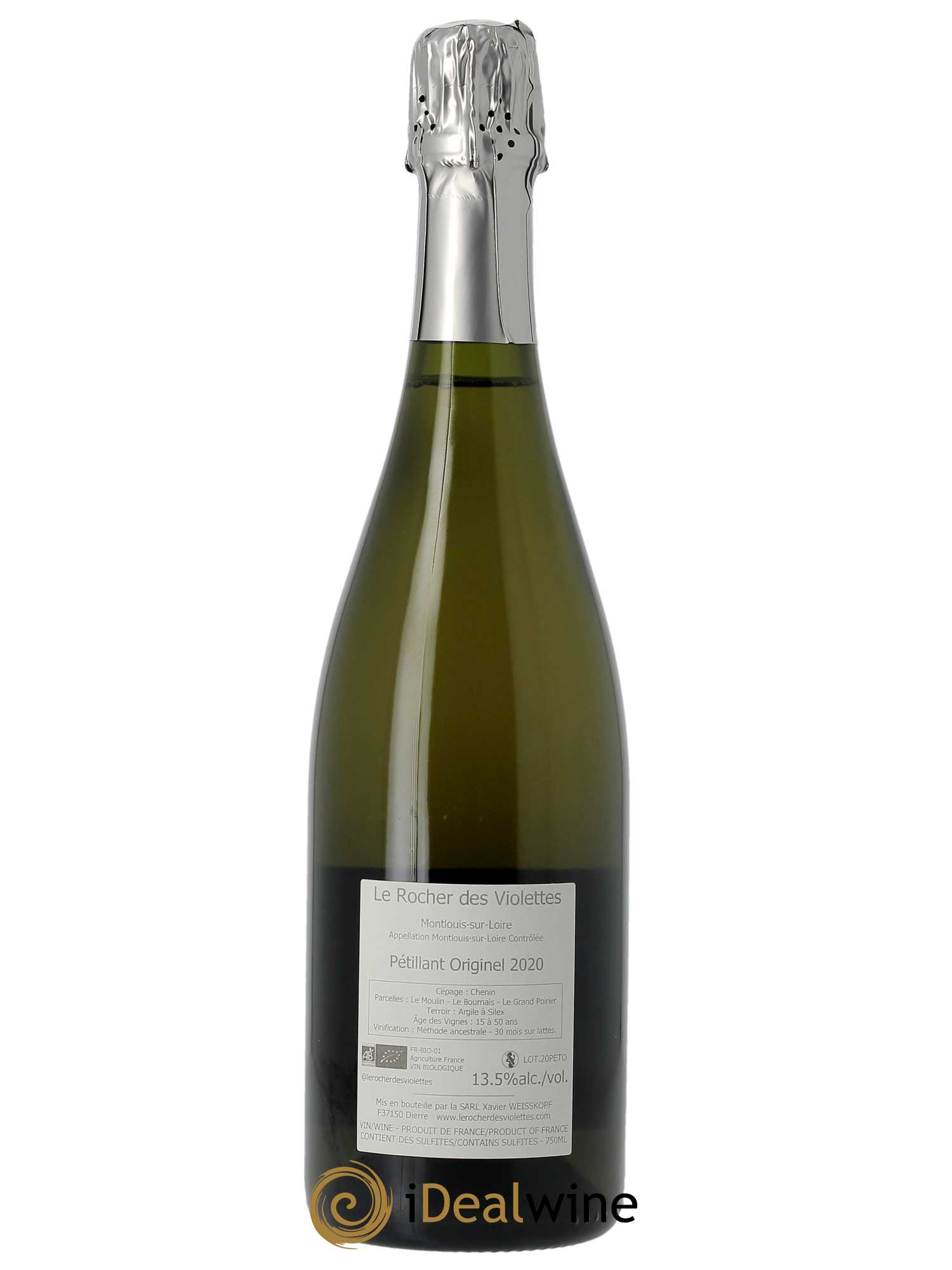 Montlouis-sur-Loire Pétillant Originel Le Rocher des Violettes  2020 - Lot de 1 Bouteille