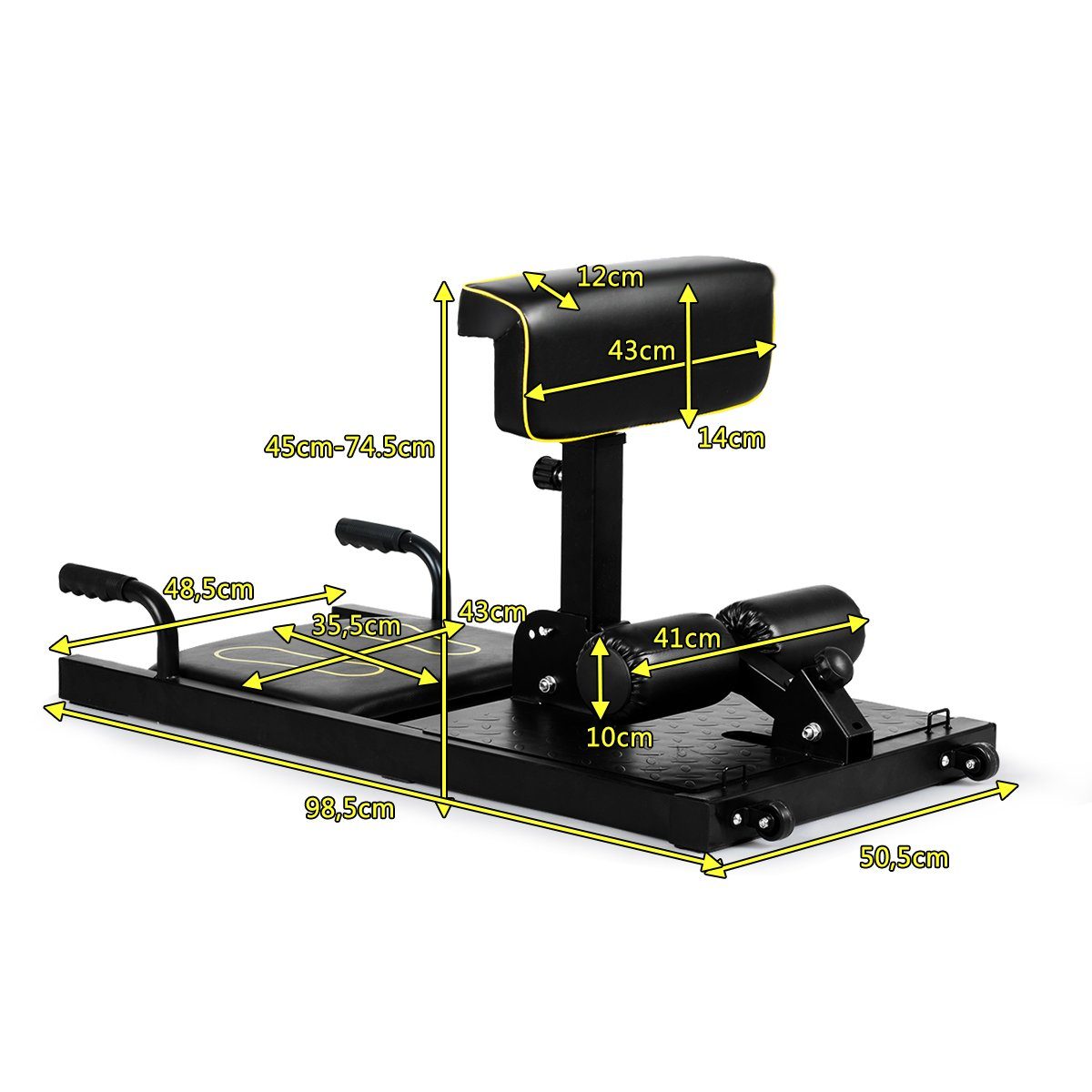 COSTWAY Multitrainer Kniebeugentrainer, höhenverstellbar, mit Rädern
