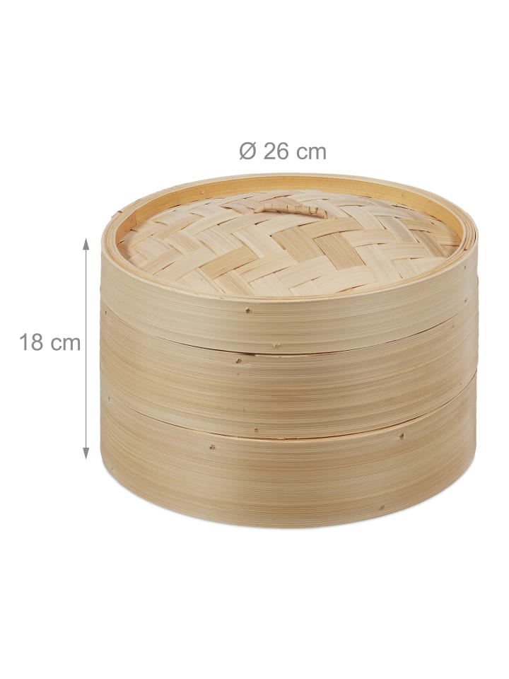 relaxdays Dampfgarer in Natur - Ø 26 cm günstig kaufen onesize