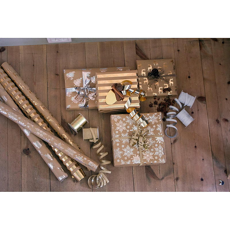 Home Julepapir 2 m x 70 cm hotfoil Kraft