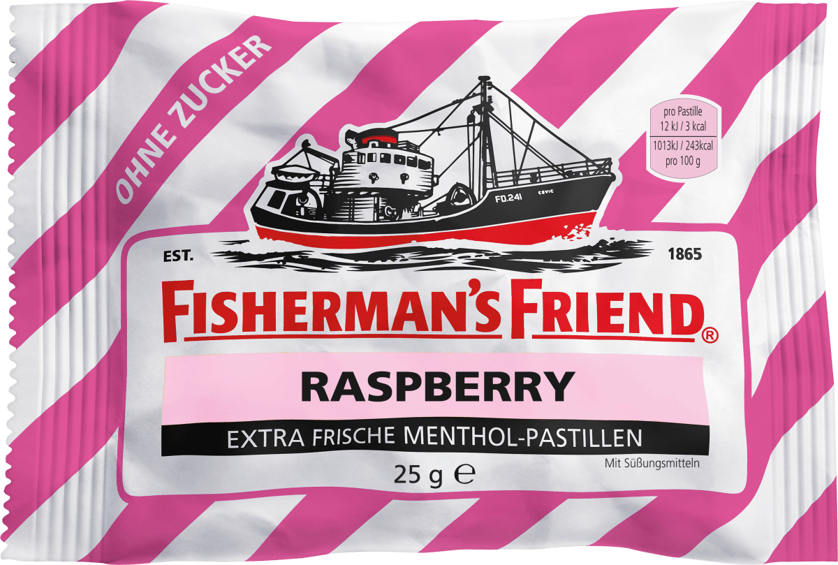 Pastillen Raspberry, Himbeere, zuckerfrei, 25 g