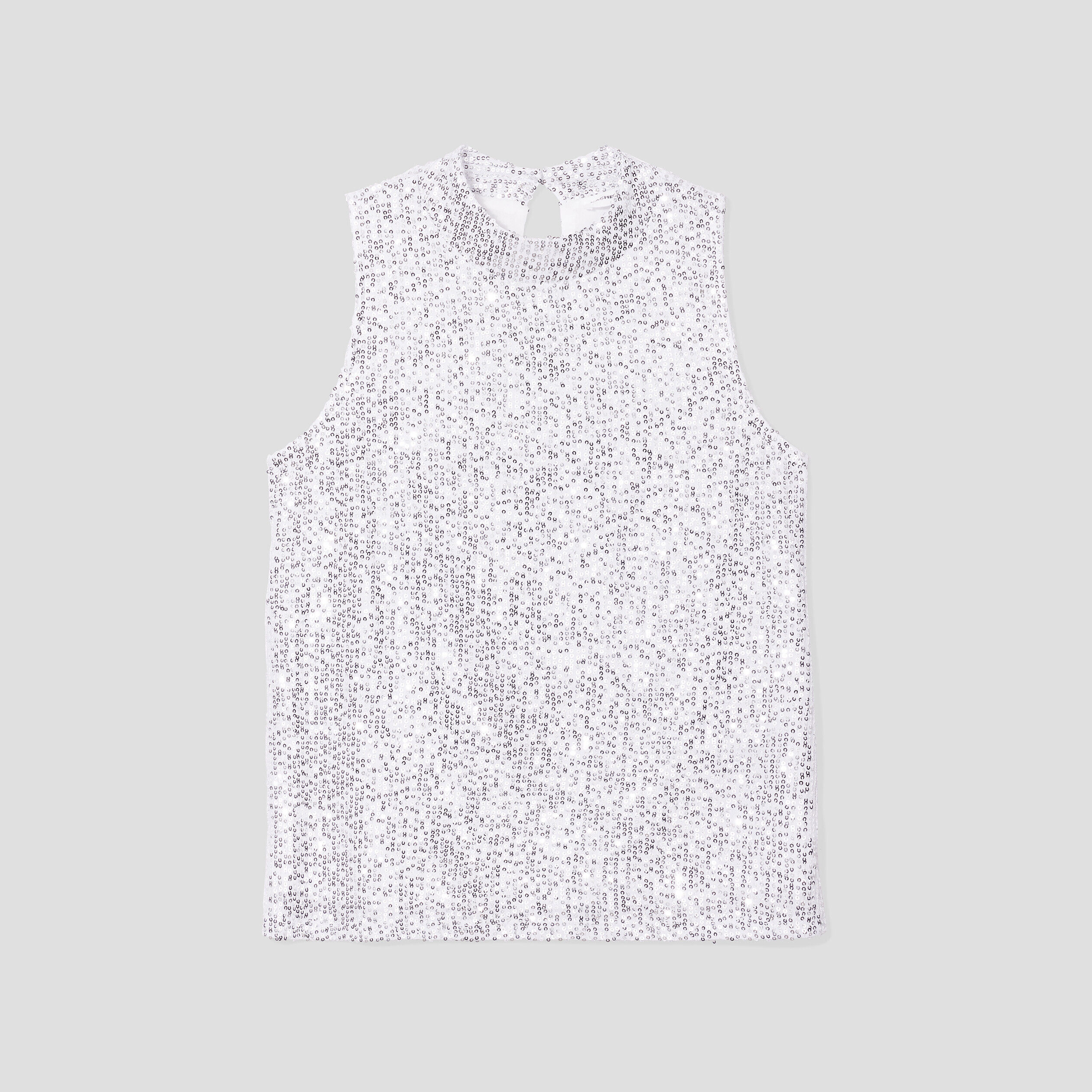 Débardeur avec sequins gris argent femme | Cache Cache