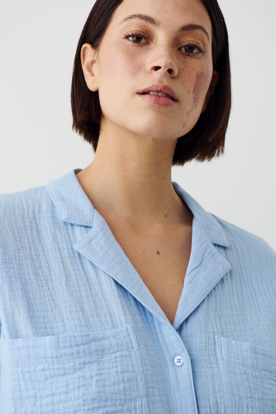 Gauze pyjamas shirt