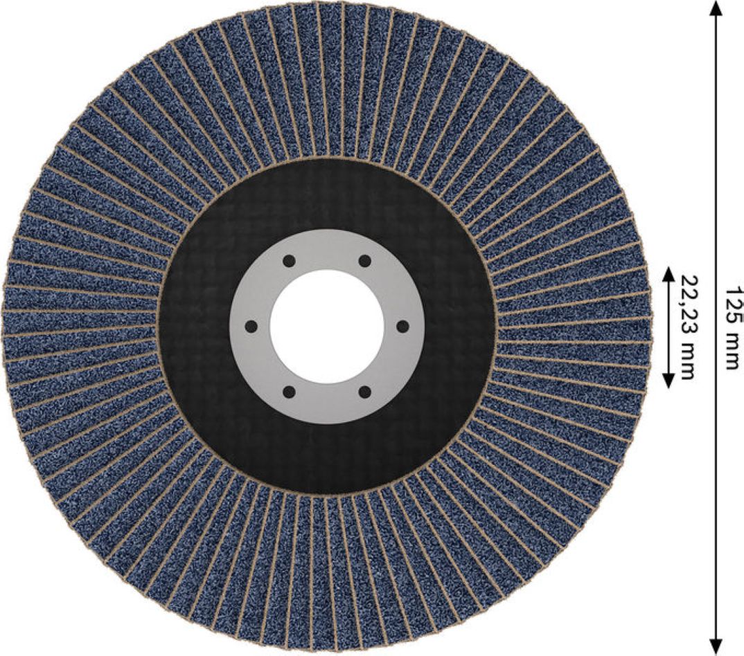 Disc de șlefuit lamelar Bosch Blue Accessories 2608626144 X451 Multi Material Ø125 mm granulație 120 versiune unghiulară