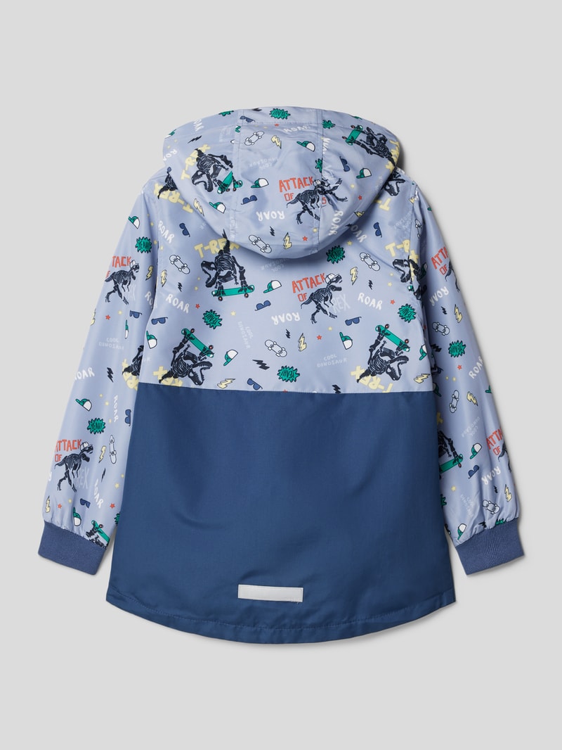 Jacke mit Allover-Muster Modell 'MOONS' in hellblau