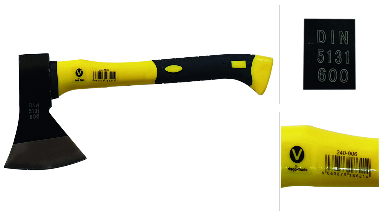 Vago-Tools Spaltaxt Gartenaxt Axt Beil 600 1000 g mit Fiberglasstiel 2 tlg Set