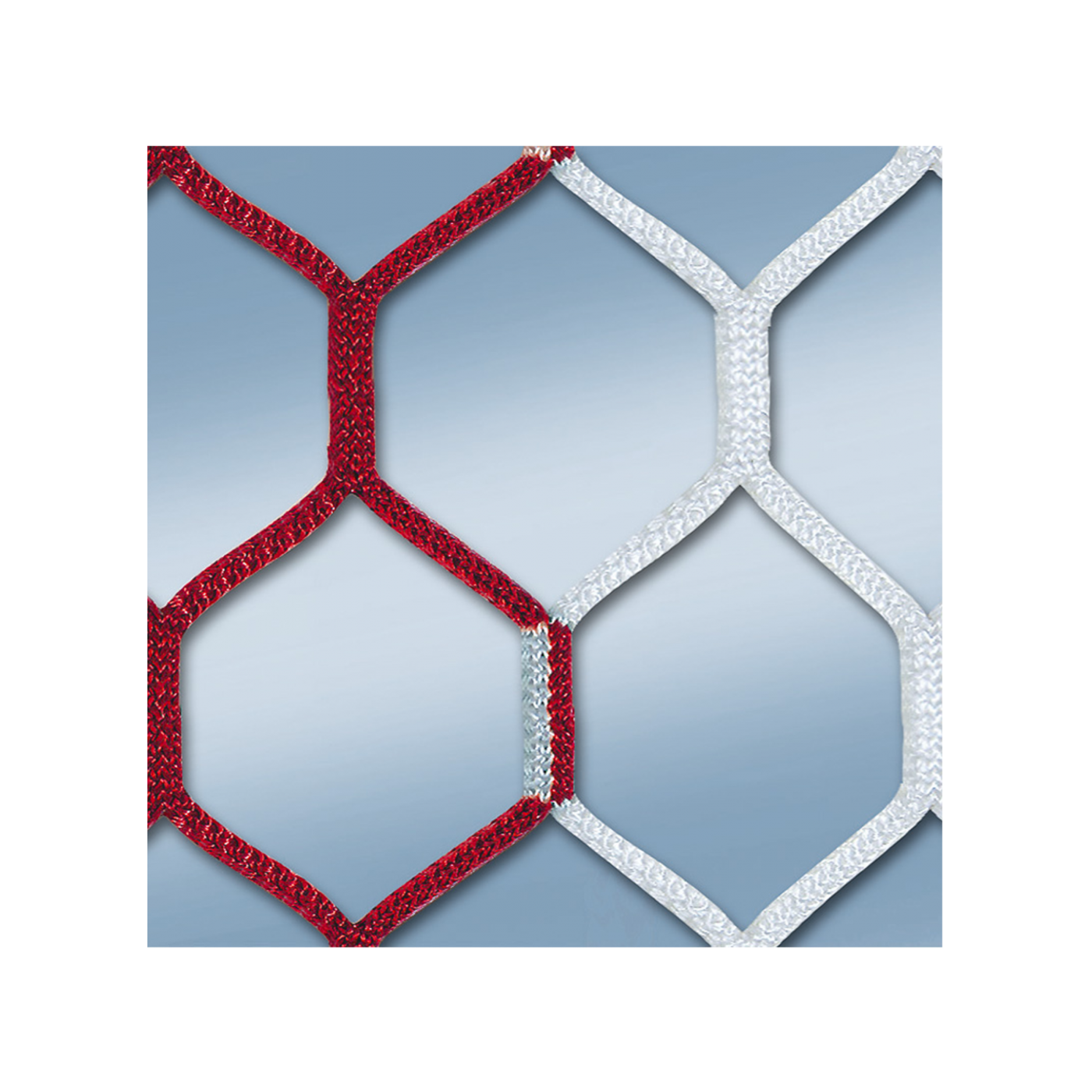 Cawila Tornetz HEXA 7,50x2,50m | Tiefe 2,0x2,0m | Maschenweite 12cm | Stärke 4mm | rot/weiß