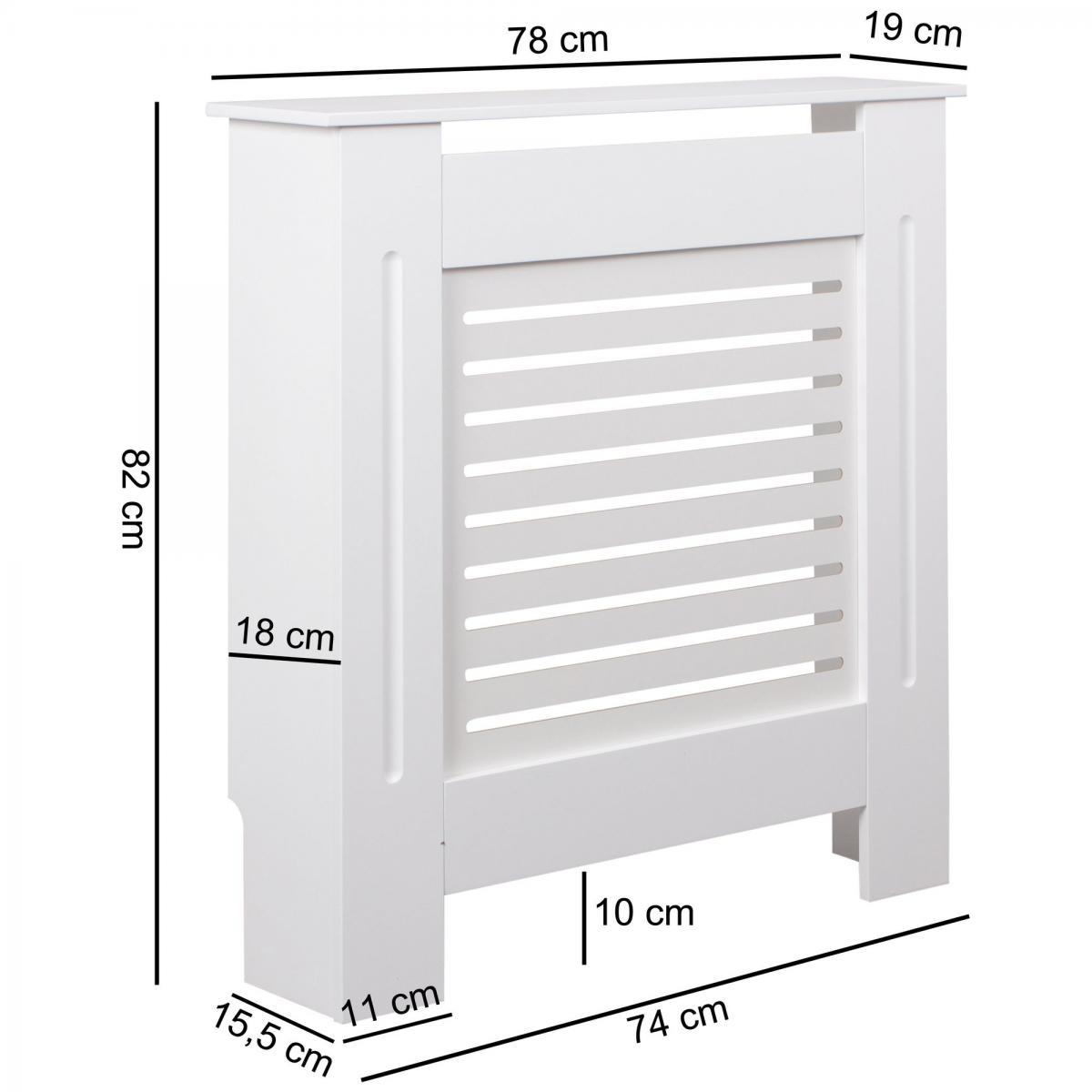 Wohnling Design Heizkörperverkleidung Weiß 78x82x19 cm