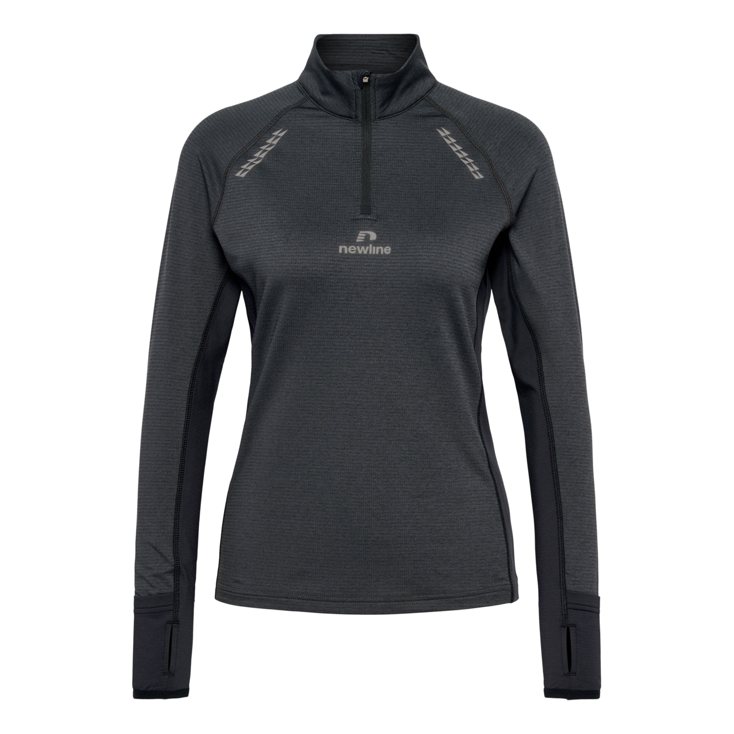 Mesa Half-Zip Lauftop Damen - Schwarz