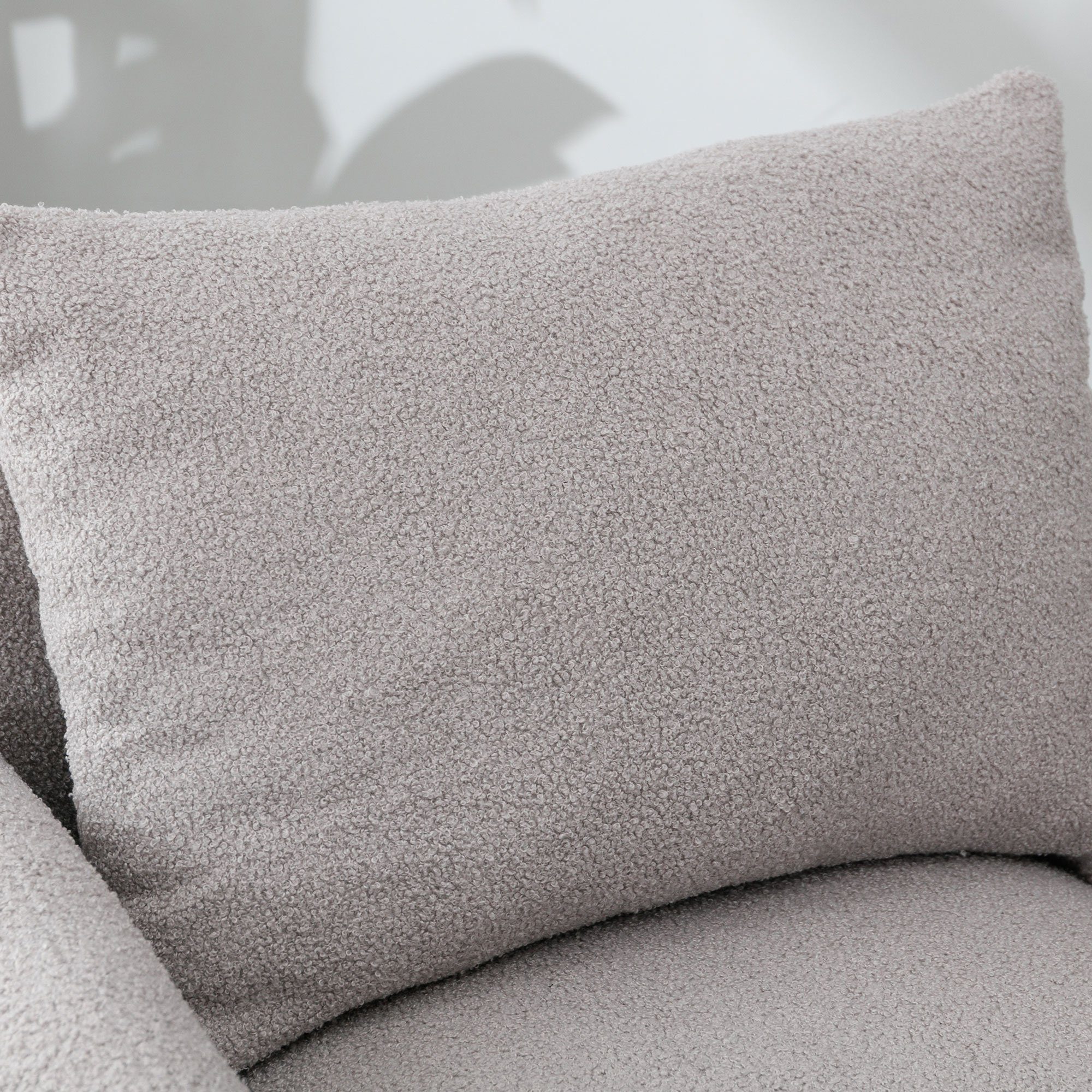 OKWISH Sessel Loungesessel Polstersessel Armlehnensessel Freizeitsessel Einzelsessel (Moderner und schlichter Teddy-Samtstuhl, mit Kissen, extra großer Einzelsessel mit breiter Sitzfläche), tiefer Sitzfläche, roségoldene Sofabeine