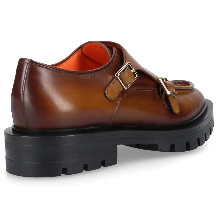 Santoni - Monk Schuhe 59605 Kalbsleder - braun